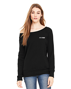 BELLA+CANVAS ® Women’s Sponge Fleece Wide-Neck Sweatshirt - DTG-Black Poly Cotton