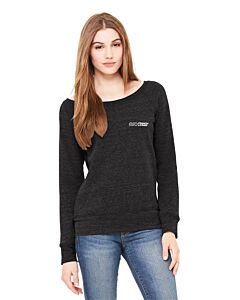 BELLA+CANVAS ® Women’s Sponge Fleece Wide-Neck Sweatshirt - DTG-Charcoal Black Triblend