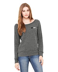 BELLA+CANVAS ® Women’s Sponge Fleece Wide-Neck Sweatshirt - DTG-Gray Triblend
