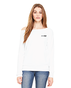 BELLA+CANVAS ® Women’s Sponge Fleece Wide-Neck Sweatshirt - DTG-Solid White