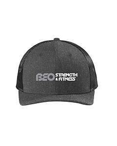 New Era® Snapback Low Profile Trucker Cap - Embroidery -Heather Graphite/Black