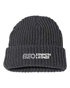Sportsman - 12" Chunky Knit Cuffed Beanie - Embroidery -Charcoal