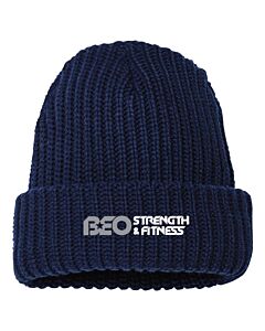 Sportsman - 12" Chunky Knit Cuffed Beanie - Embroidery -Navy